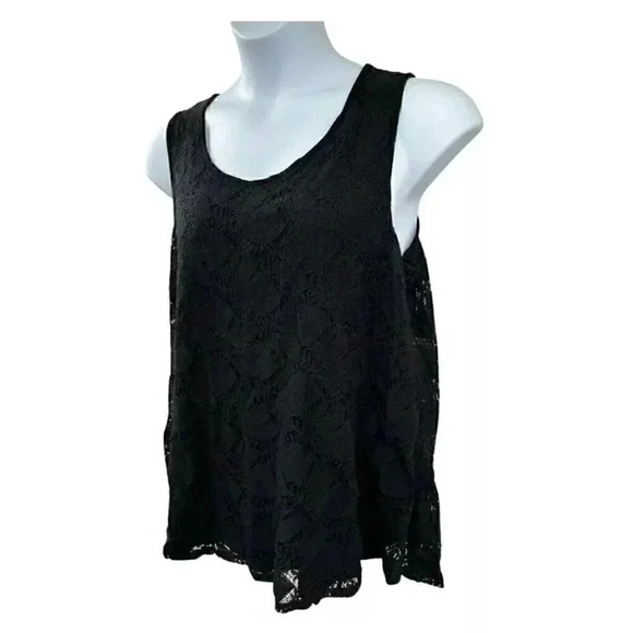 Cupio curvy tank top black with black lace overlay women’s size 3X - Picture 2 of 6